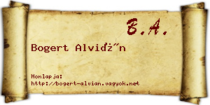 Bogert Alvián névjegykártya